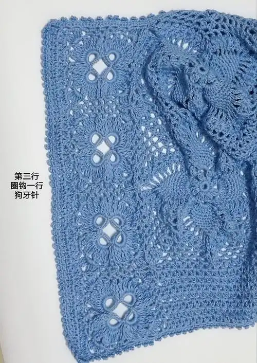 仿俄版女士钩针菠萝拼花短开衫