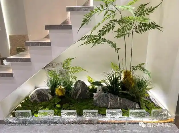 小空间更温馨高级,空间也有了设计感人造景观设计,中式禅意,楼梯间也