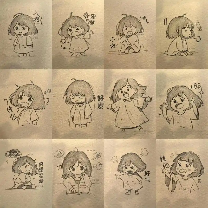 适合闺蜜的简笔画.我真的好喜欢我闺蜜,性格也不错,长的也还可 - 抖音