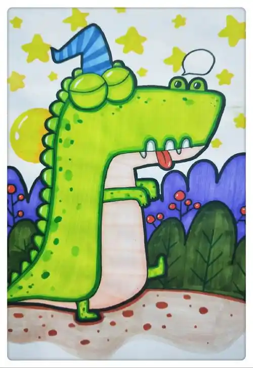 儿童水彩画恐龙恐龙水彩画图片大全集