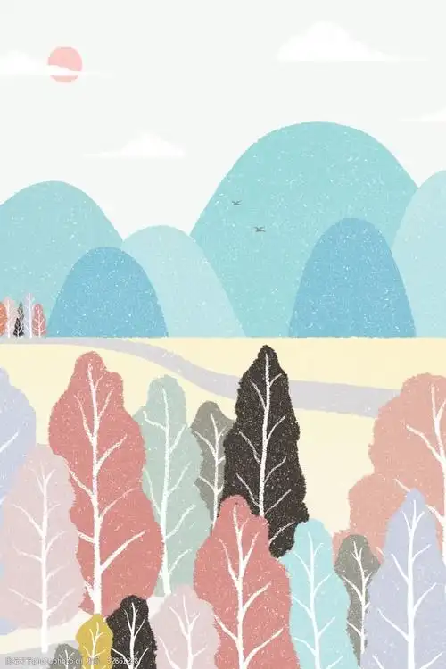 秋天的树林简笔画 秋天的树林简笔画彩色