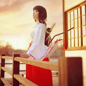 犬夜叉巫女cos服宫水三叶cos巫女服改良振袖和服桔梗巫女服大全套