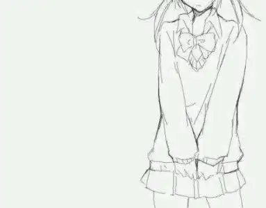 穿校服的女生简笔画动漫女孩