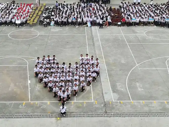 隆回县东兴中学举行队形队列比赛