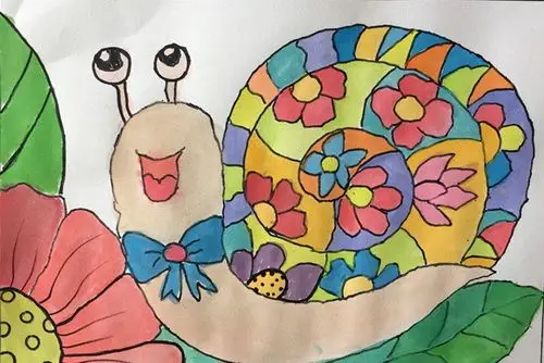 少儿书画作品-小蜗牛/儿童书画作品小蜗牛欣赏_中国少儿美术网
