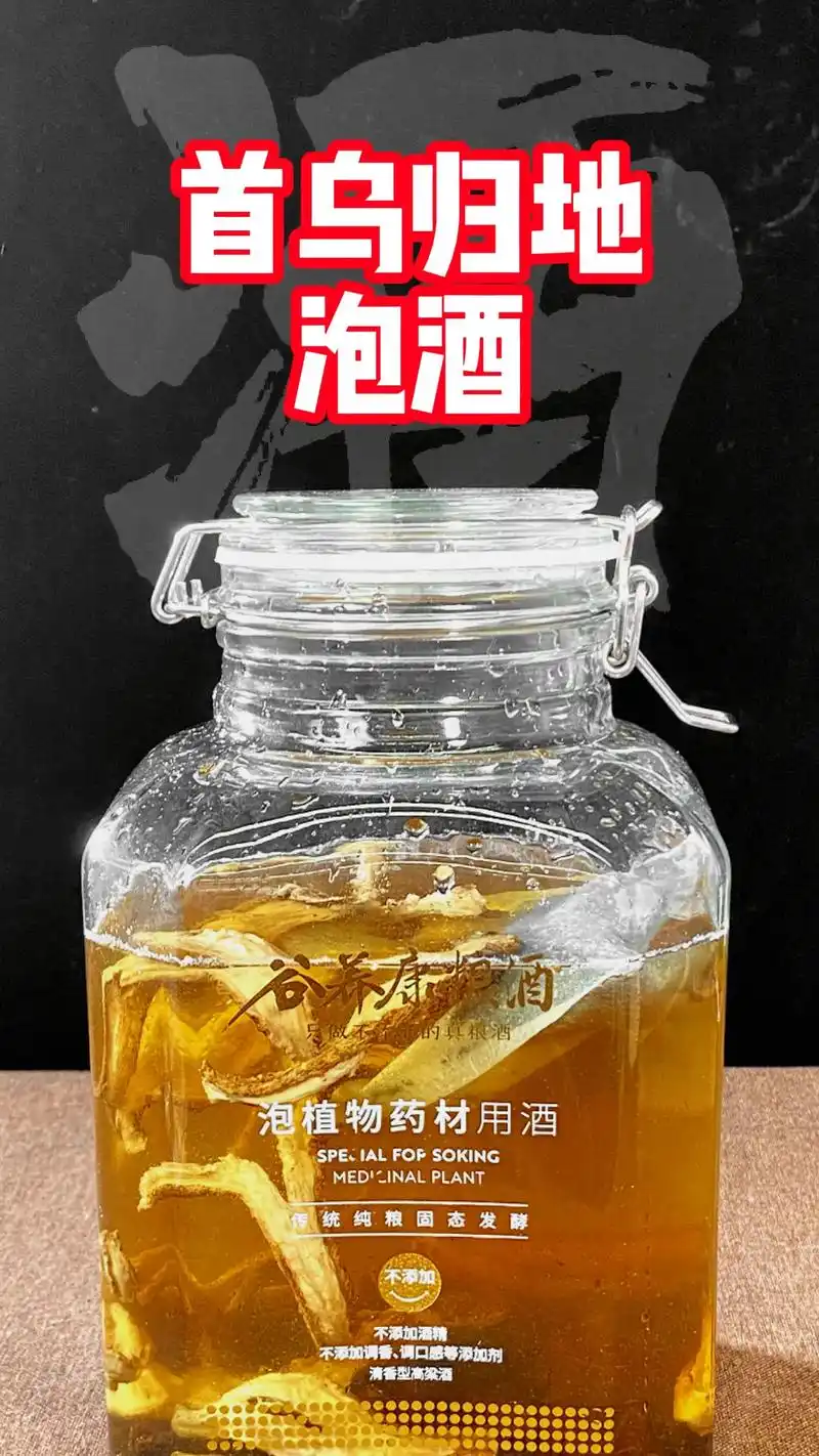 物药材司酒依次加入何首乌黑芝麻当归生地黄放置阴凉避光处浸泡15天泡