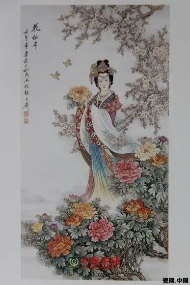 图121,花仙子(粉彩瓷板)