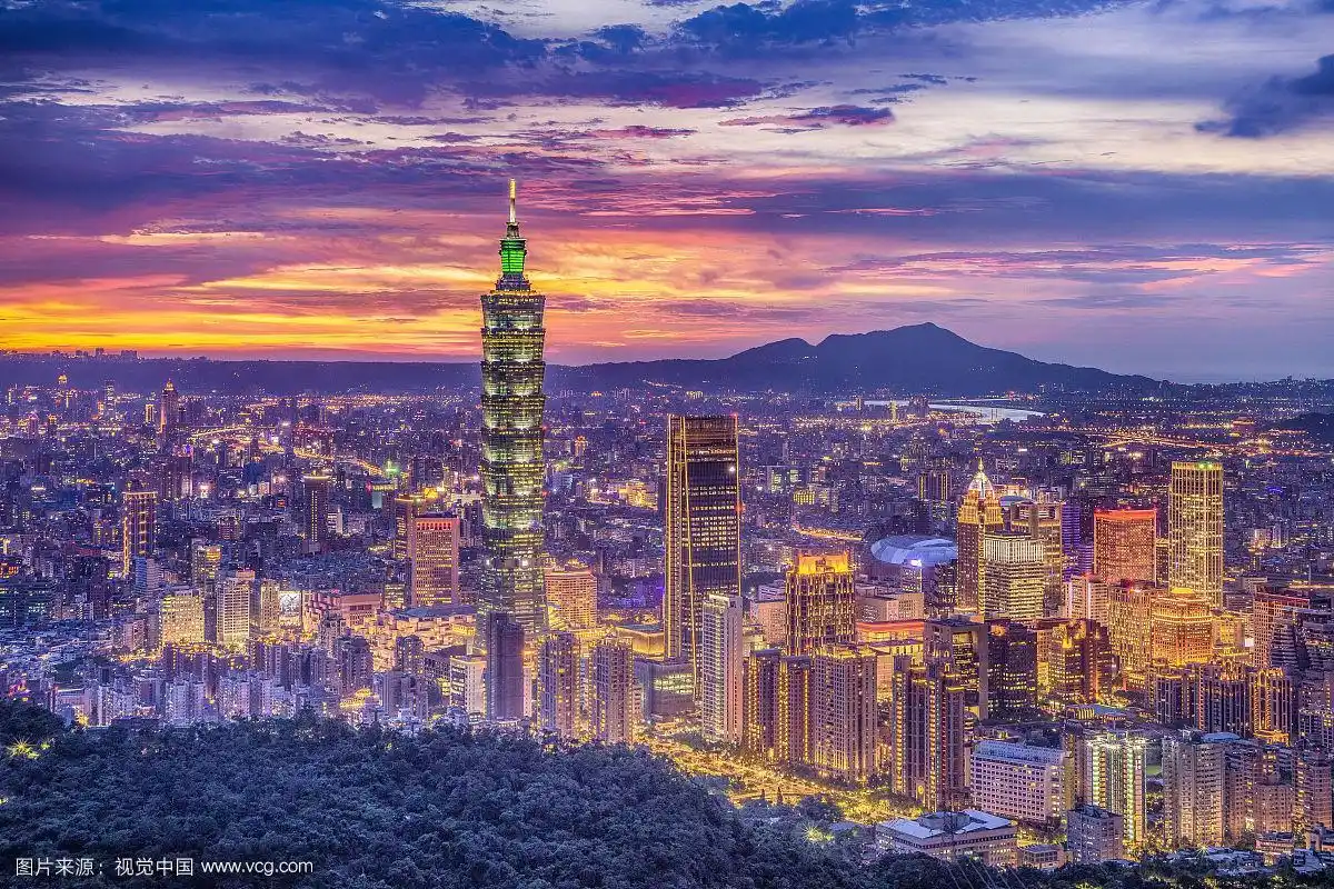 台湾,台北市,全景,南港山101夕彩
