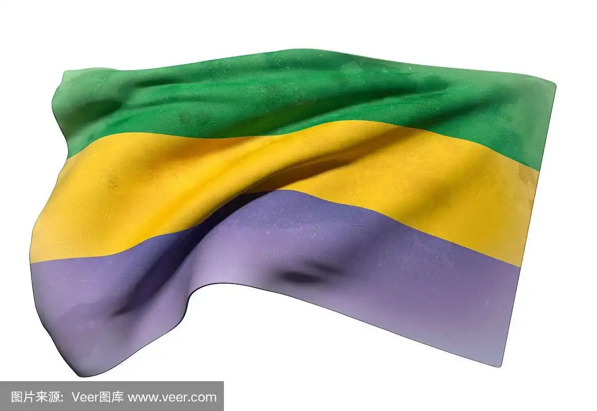 加蓬共和国国旗飘扬