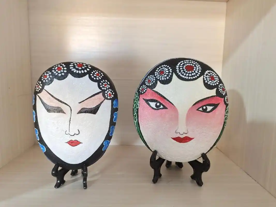 娘子关石头画 #原创 石头画·石缘之脸谱系列《青衣》…… - 抖音