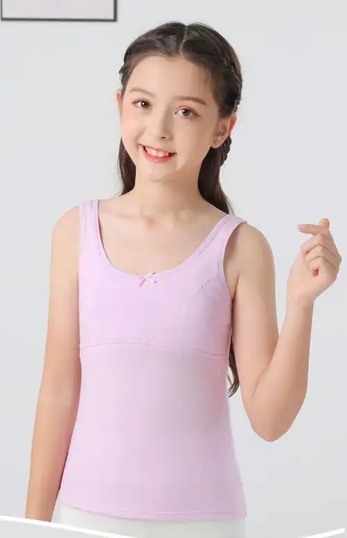 内衣发育期少女大童小背心学生小学生棉质女孩青春期儿童文胸白色白色