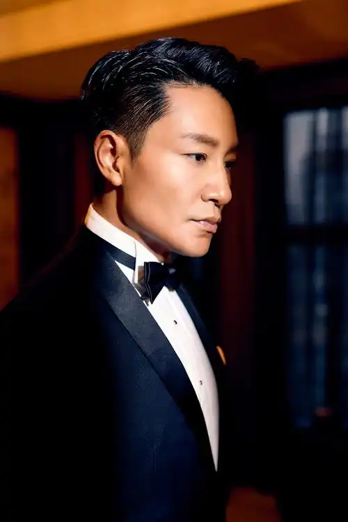 李宗翰的眼尾微微向上,眉间距比较窄 眉毛也有点向上,所以带有一点"凶