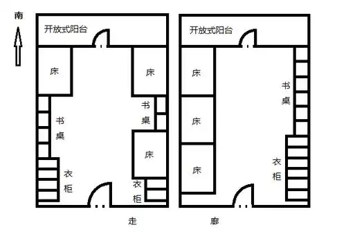 大学寝室风水是不是有问题?附图
