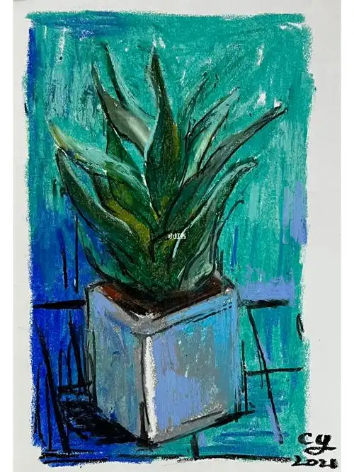 芦荟2021纸本油画棒