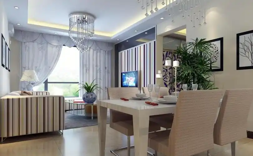 客厅与餐厅一体吊顶效果图