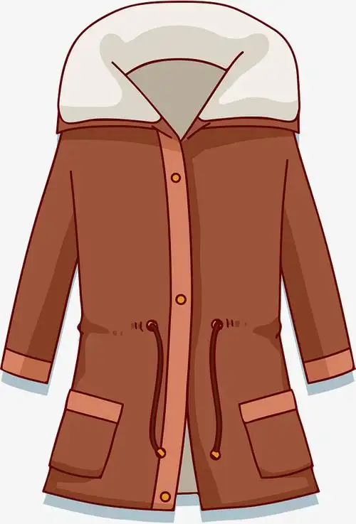 冬季衣服卡通棉服矢量图下载