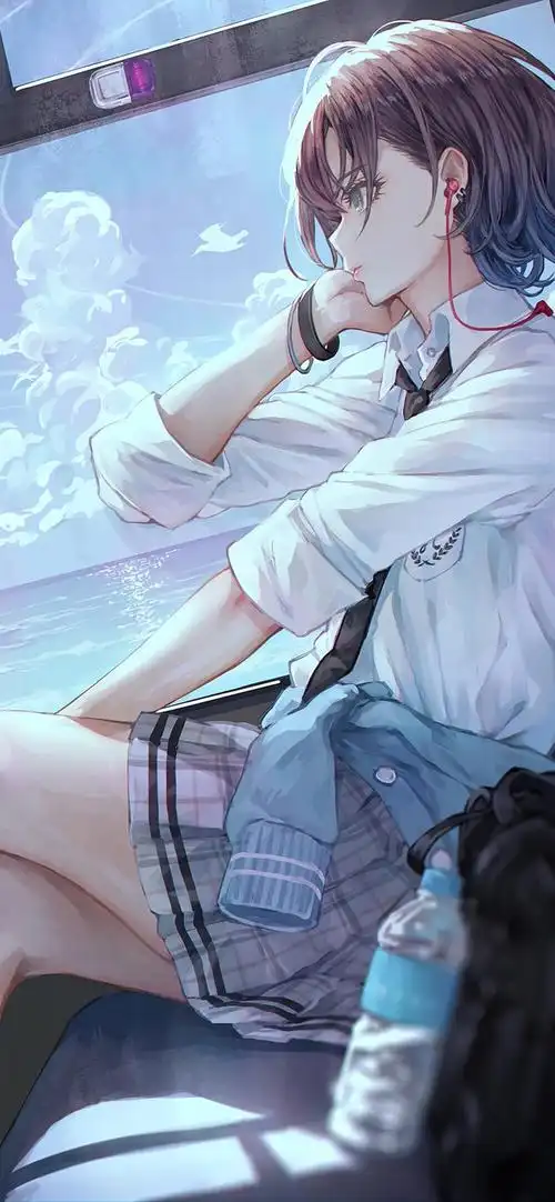 短发姑娘二次元女生插画