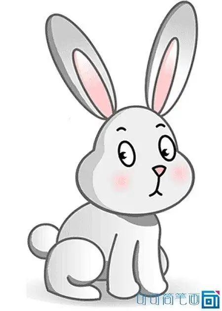 色彩简笔画兔子兔子拔萝卜简笔画图片兔子儿童绘画作品图集 兔子简笔