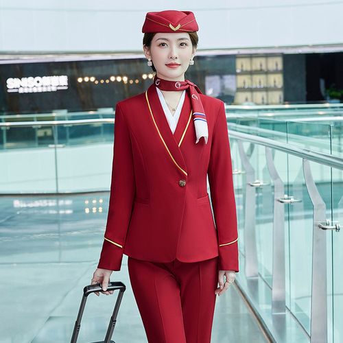 南航空姐制服职业装女套装酒店前台气质马甲工作服空乘面试服装秋 -