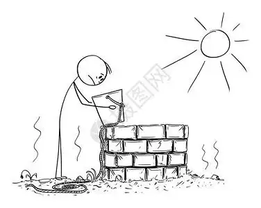 插画  |井旁打水的火柴人照片  |朋友们打水胡闹打水#照片  |a 长颈鹿