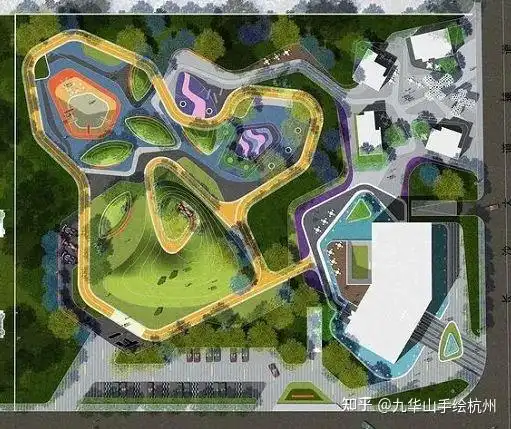 混凝土和沥青材质的路面铺装对儿童游乐场来讲是不可取的,因为这种