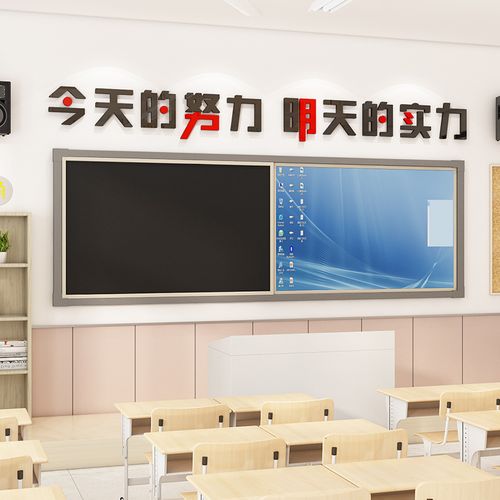 教室黑板上方励志标语墙贴高中初中小学班级文化墙布置黑板报装饰