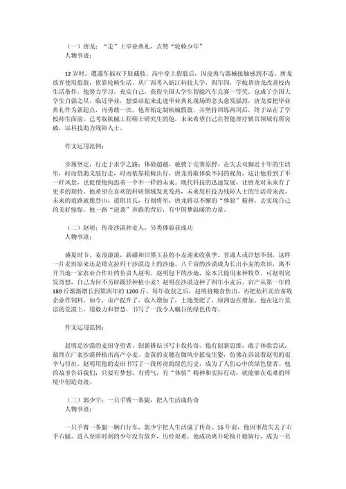 2025届高考作文素材积累:12个热点人物及作文运用范例