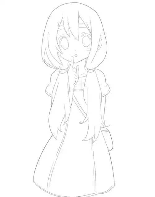 线稿全身漫画卡通人物绘画