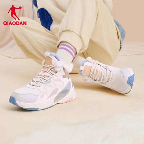 女鞋2023冬季增高女新款皮面加绒保暖潮流休闲棉鞋中国乔丹运动鞋