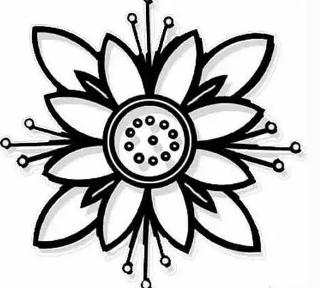 花儿对称画简笔画