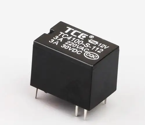 供应超小信号继电器4100灵敏型5v12v24v 方形黑色继电器六脚dc3a