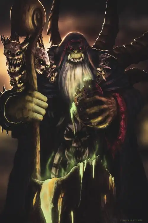 画作接受来自军团的恩赐兽人叛徒古尔丹