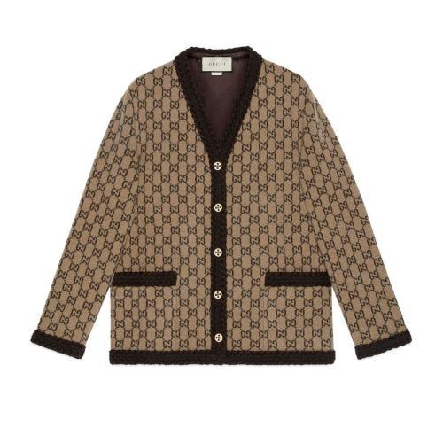 【包邮包税】 gucci古驰 21年秋冬 女士 羊毛gg针织开衫 644570 xkbn1