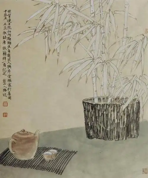 中国画帅气的青年画家郑路迅作品之熟宣小写意