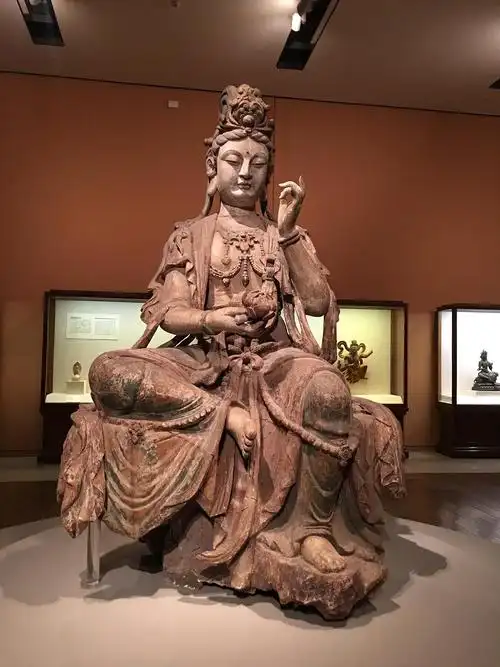 宋,彩绘木雕观音坐像