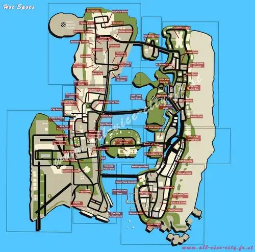 侠盗猎车罪恶都市超详尽地图