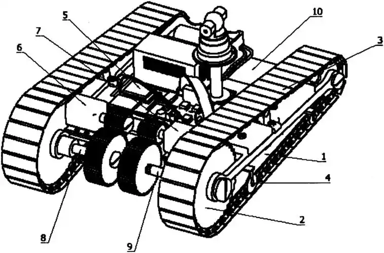 cn107310625a_一种用于履带式电磁吸附爬壁机器人的传动机构失效