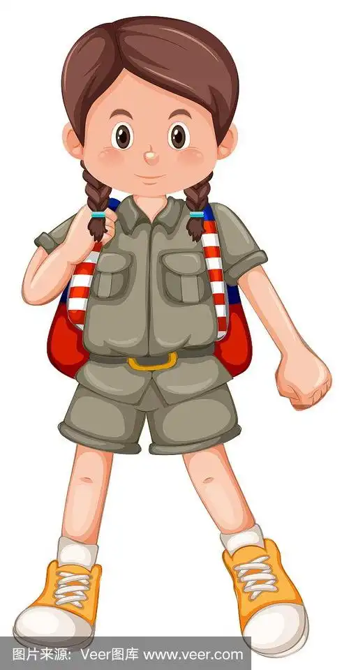 a brunette girl scout character
