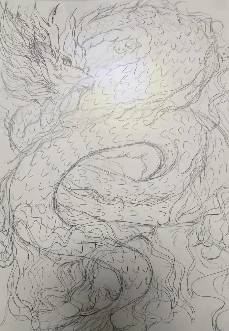 山海经系列—青龙#山海经系列 #手绘 #日常瞎画 - 抖音