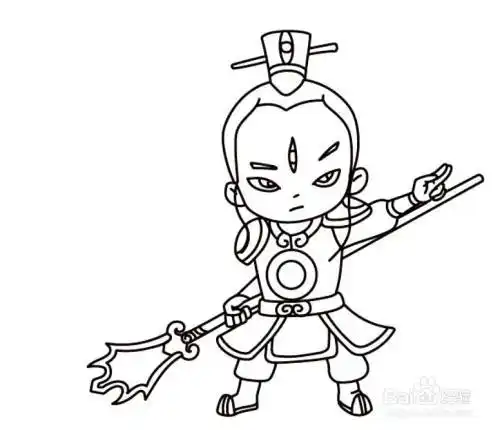 86版西游记二郎神物简笔画