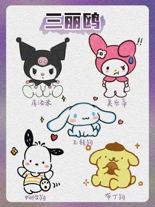 应广大宝贝们的要求,三丽鸥家族插画合集来啦~库洛米,美乐蒂,玉桂狗