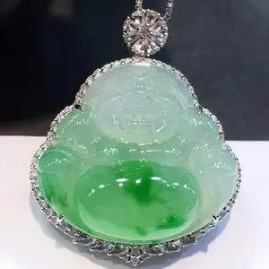 【翡翠冰种飘绿佛公吊坠图片】翡翠冰种飘绿佛公吊坠图片大全_q友网