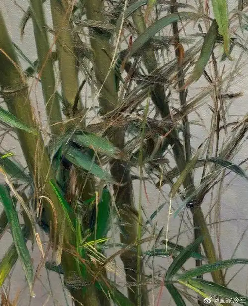 超写实画家冷军老师油画竹