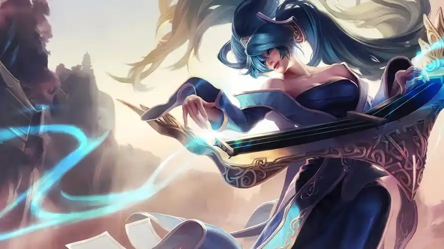 琴瑟仙女娑娜英雄联盟7680x4320图片