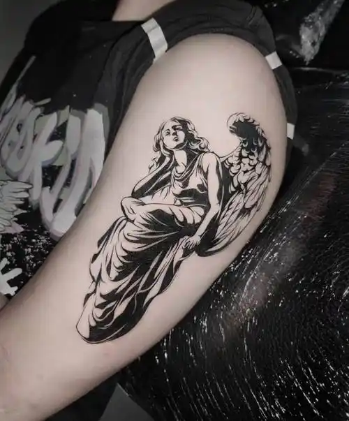 上海纹身店,浦东由龙纹身工作室 天使纹身图案分享_位置_守护_胸口