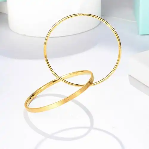 足金为爱而生双环黄金手镯精品计价