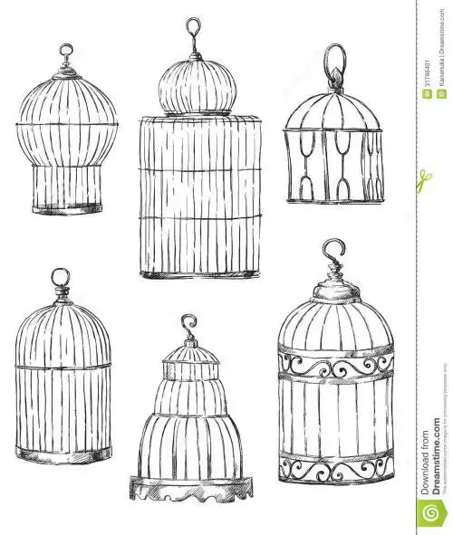 简笔画 笼 笼子 手绘 线稿 500591