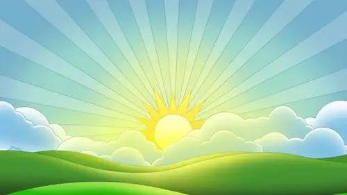 太阳公公云海日出卡通动画素材