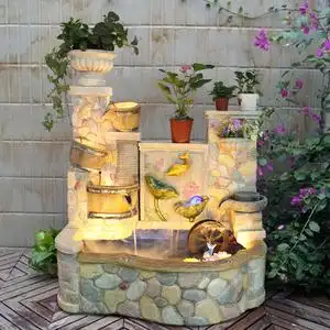 假山流水喷泉鱼池花园庭院家庭装饰品户外阳台景观鱼缸招财风水轮