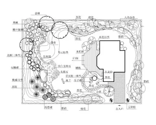 6套小庭院景观设计cad平面图